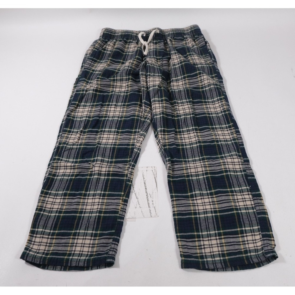 American Eagle Pajama Pants Womens S Blue Plaid AE Lounge Cotton Blend Relaxed